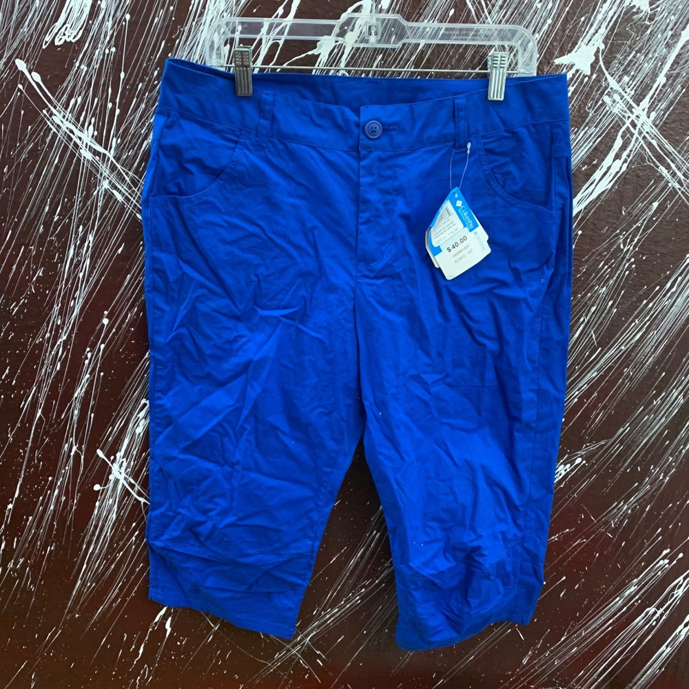 Columbia Sportswear Blue Cotton Capri Pants Womens Size 12 Outdoor Hiking 2639